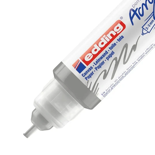 Маркер акриловый двусторонний 3D Edding 5400/923.2-3,5-10 мм.Цвет Серебрян