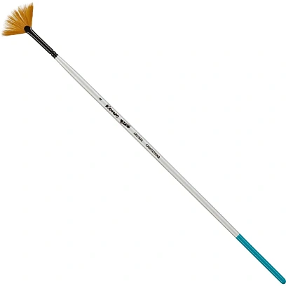 Кисть художественная Комус Арт синтетика мягкая, веерная, №4, длинная ручка