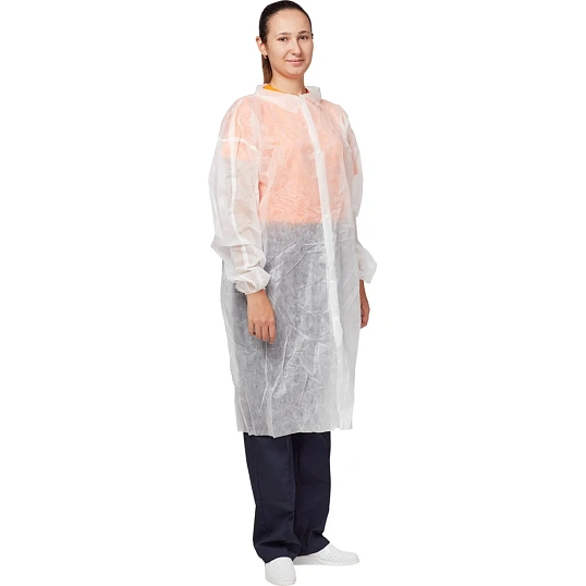 Халат на кнопках (20гр) белый  р.XL,арт. LC20B3W140110,10шт/уп