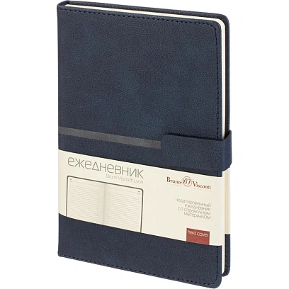 Ежедневник недатированный А5 LYON синий, 136л 3-684/01