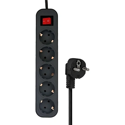 Сетевой фильтр PROGIX SF5PB3 (3м/5А/200Дж/черный)