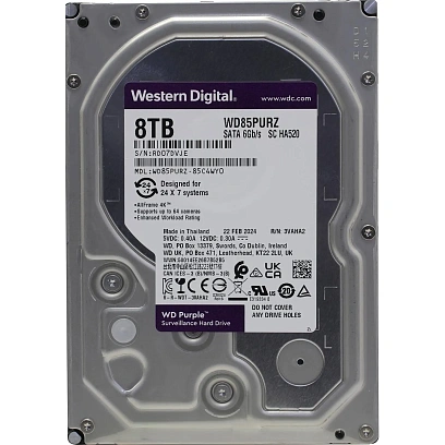Жесткий диск WD Purple 8TB SATA 5640 rpm 3.5 (WD85PURZ)