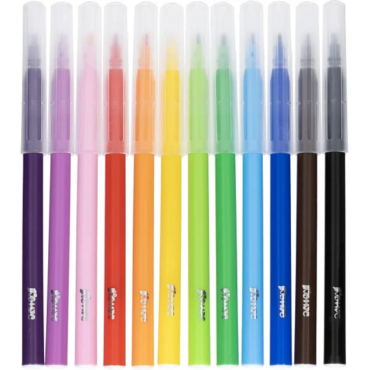 Фломастеры Комус Класс Star way 12цв. в наб., вентилир,смыв, карт. упак