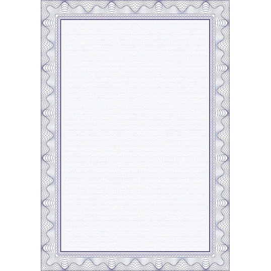 Сертификат-бумага А4  Attache фиолетовая рамка с водяными знаками, 50шт/уп