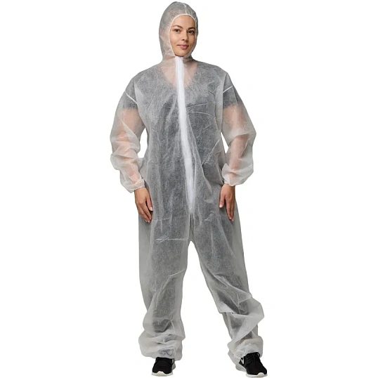 Комбинезон одноразовый Каспер, белый, 20 г/м2, р.ХL, кп