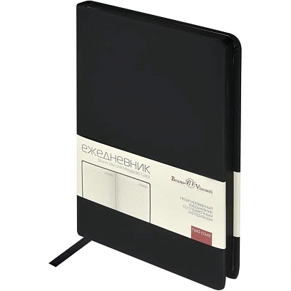 Ежедневник недатированный А5 MEGAPOLIS COLOR иск.кожа ЧЕРНЫЙ 3-753/04