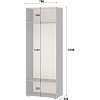 Гардероб узкий К-Loft 241H010 выс.2106 дуб скандин./графит