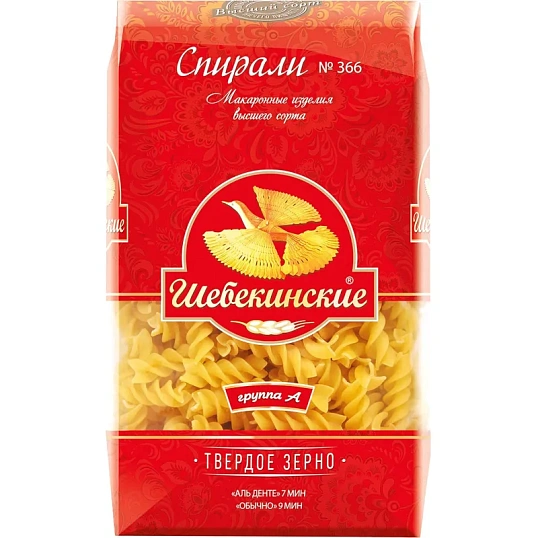 Макароны изделия Шебекинские Спирали 366, 450г