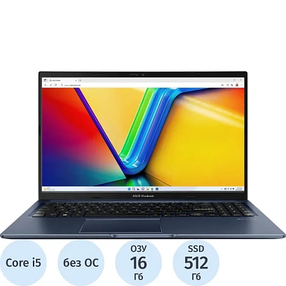 Ноутбук Asus X1502VA-BQ443(90NB10T1-M00KV0)i5-13420H/16Gb/512Gb/15.6/noOS
