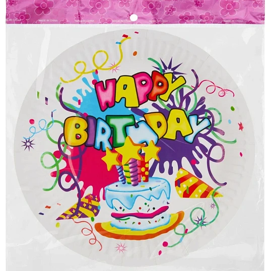 Набор тарелок Happy Birthday Волшебная страна 23 см, 6 шт, 007149