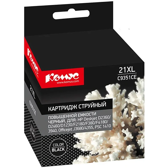 Картридж струйный Комус 21XL C9351CE чер. пов.емк. для HPF380/3940