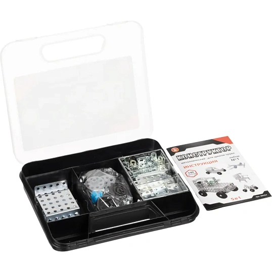 Конструктор металлический для уроков труда 5в1 №1 в пласт.чемоданчике,02454