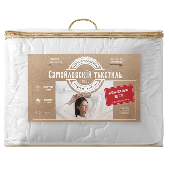 Одеяло 200х220см, Стежка, (Полиэстер/Полиэстер), 150г/м2, Белая ветка