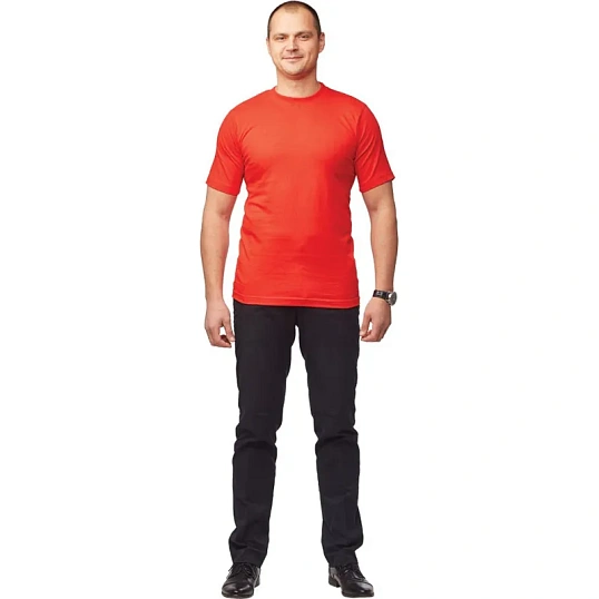 Футболка (160 г.) с кор.рукавом красн.(M)