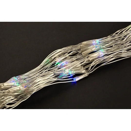 Гирлянда светодиодная Сеть 1,8х1,5м,прозрач ПВХ,180 LED Мультиколор 215-139