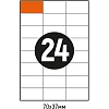 Этикетки самоклеящиеся 70х37 мм/24 шт. листе А4 (100л./уп)