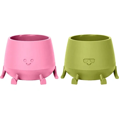 Набор кашпо 2шт Мистер Грин(0,6л)Пунш/Мистер Крутой(0,6л)Фисташ,КШ-1858