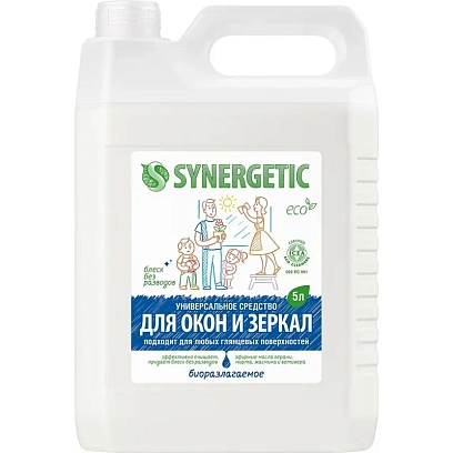 Средство для стекол и зеркал Synergetic 5л