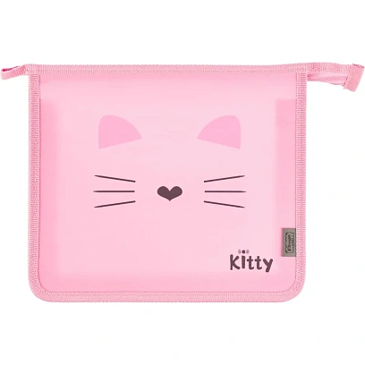 Папка для тетрадей Комус Класс Kitty А5 на молнии, пластик, ПТ-713