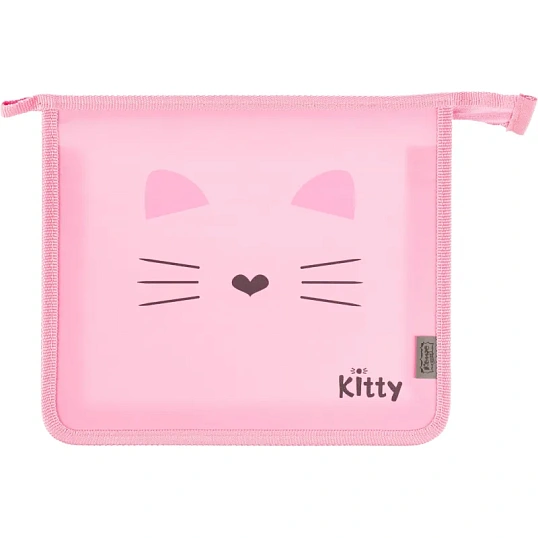 Папка для тетрадей Комус Класс Kitty А5 на молнии, пластик, ПТ-713