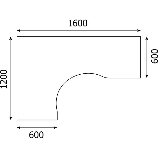 Стол RIVA левый А.СА-4 Л клен чист. Ш1600