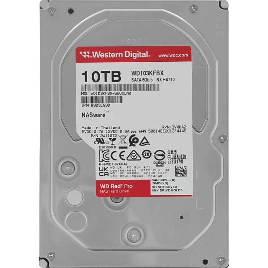 Жесткий диск WD 3.5 10TB WD Red Pro SATA/7200rpm(WD103KFBX)