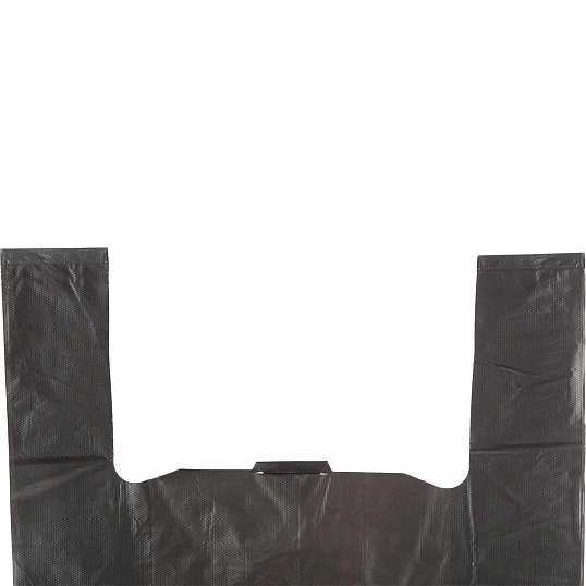 Пакет-майка УСИЛЕННЫЙ,ПНД, 40+18x70см,черный,30мкм, 100 шт/уп 