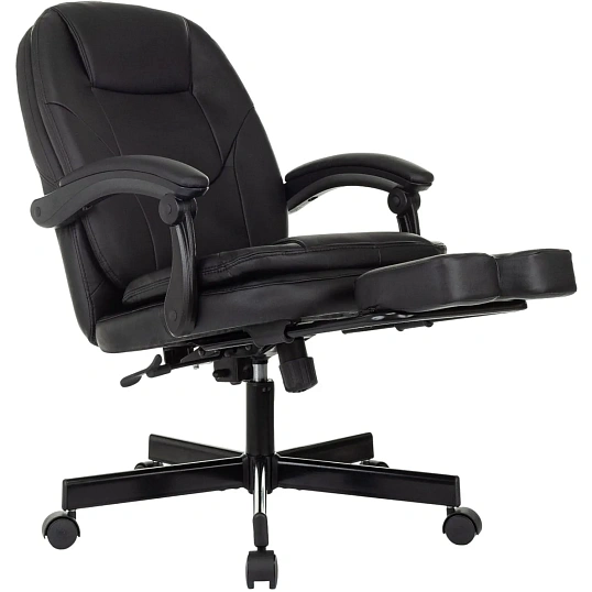 Кресло VB_EChair 668 PU P черный эко.кожа подст.для ног