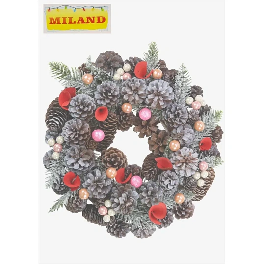 Венок Новогодний Нежность,30см НУ-3612