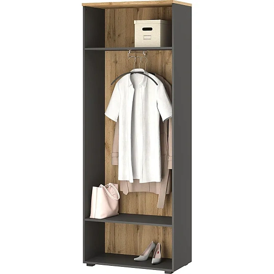 Гардероб узкий К-Loft 241H010 выс.2106 дуб натур./графит