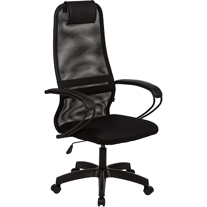 Кресло МТ_EChair 675 TTW сетка/ткань черный пластик