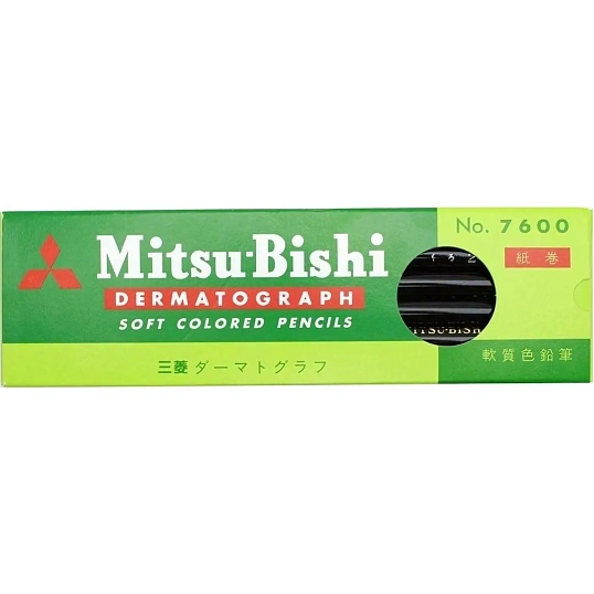 Карандаш восковый Uni DERMATOGRAPH пов-ти черн,нетреб.заточ б/лP 7600