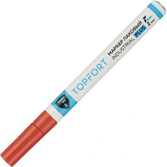 Маркер лаковый TOPFORT Industrial Plus 2 мм красный