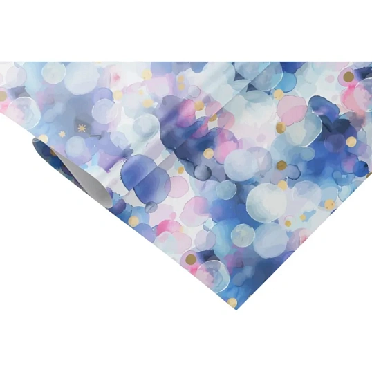 Бумага упаковочная Акварельные пузырьки(70x100см,10л)Собств.разраб.УБ-6802