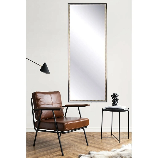 Зеркало МГЛ_ настенное 120 (400x1000) багет ПВХ белая косичка