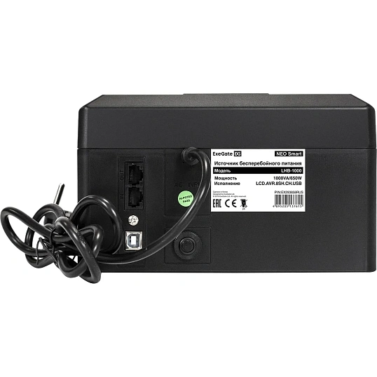 ИБП ExeGate NEO Smart LHB-1000,лин.инт,1000ВА/650Вт, 8xEURO(EX293858RUS)