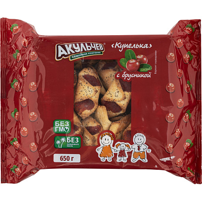 Печенье Акульчев Купелька с брусникой 650 г