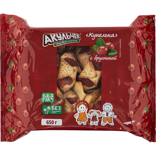 Печенье Акульчев Купелька с брусникой 650 г
