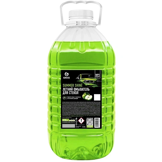 Жидкость cтеклоомывающая летняя канистра Grass 5 л Яблоко