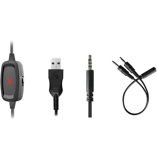 Гарнитура A4Tech Bloody (G535P 4PIN+USB/BLACK+SILVER) черн/сер. 2м мониторн