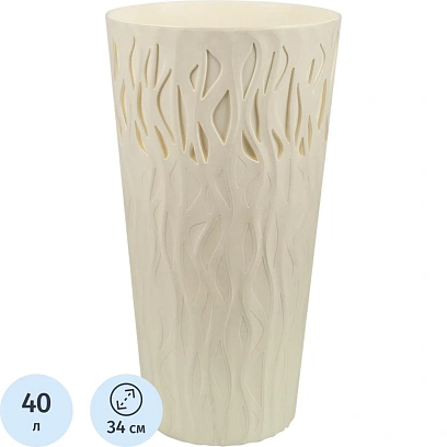 Горшок д/цветов InGreen Winds D 40 л с дренаж.вставкой, бел.IG652210048