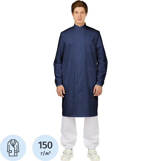 Халат для пищевого пр-ва у17-ХЛ муж.ХАССП  син.(р.56-58) р.182-188