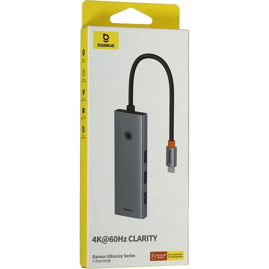 Разветвитель USB Baseus UltraJoy 7-Port Sp.Grey Type-C B00052803811-00