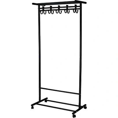 Вешалка МЕ_напольная М 9 с крючками (8295), колеса, черный