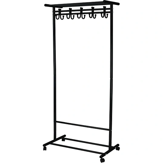 Вешалка МЕ_напольная М 9 с крючками (8295), колеса, черный