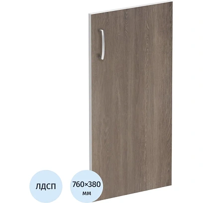 Дверь Easy ЛДСП прав.(1шт.) 908853 тем.дуб/серый В760