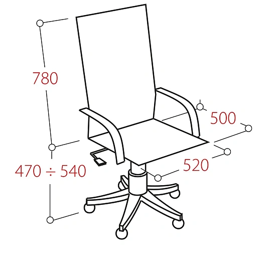 Кресло BN_Jl_Руководителя Echair-545 ML кожа черная, хром