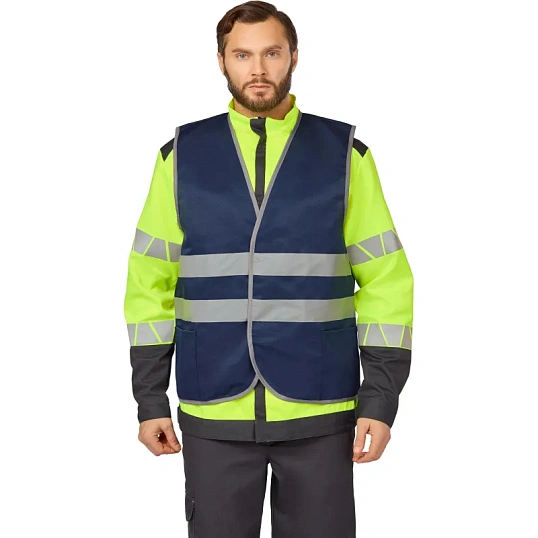 Жилет синий с СОП (р.L/48-50)