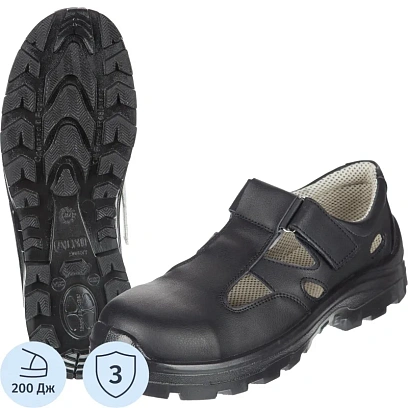 Полуботинки (сандалии)  АЛМИ(арт. 80302-011600) с КП, черные, р.35