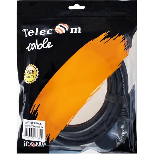 Кабель DP-DP соединительный 1.4V 8K@60Hz  5м , Econom, Telecom (TCG745C-5M)